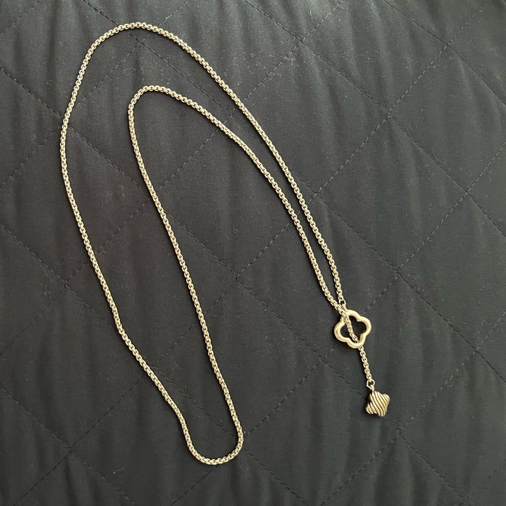 Lariat Necklace Silver  - 15”